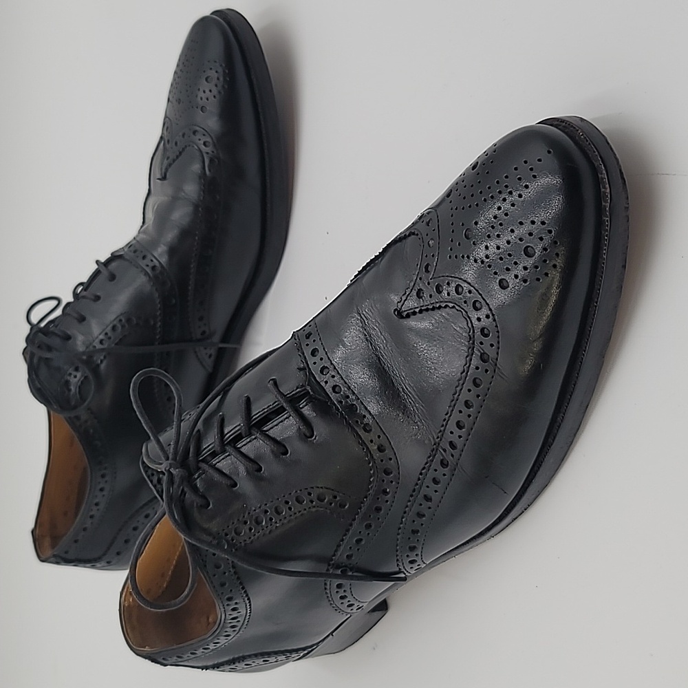 COLE HAAN sz12 Classic Oxford Wingtip Perf Toe Full Brogue Dress Shoe